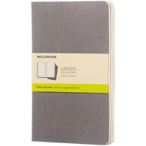 Bloc de notas Moleskine Set of 3 Plain Cahier Journals Large Grey