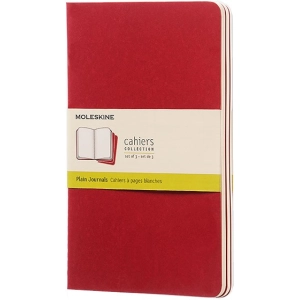 Bloc de notas Moleskine Set of 3 Plain Cahier Journals Large Red