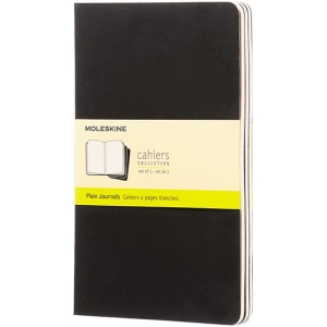 Bloc de notas Moleskine Set of 3 Plain Cahier Journals Large Black