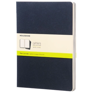 Bloc de notas Moleskine Set of 3 Plain Cahier Journals XLarge Blue