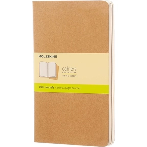 Bloc de notas Moleskine Set of 3 Plain Cahier Journals Large Beige