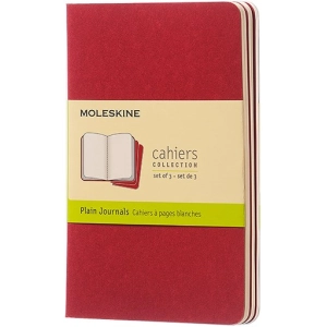 Bloc de notas Moleskine Set of 3 Plain Cahier Journals Pocket Vinous