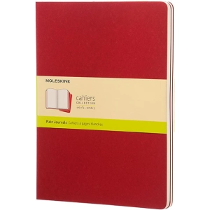 Bloc de notas Moleskine Set of 3 Plain Cahier Journals XLarge Vinous