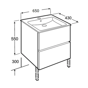 Mueble bajo lavabo Roca Cube 65