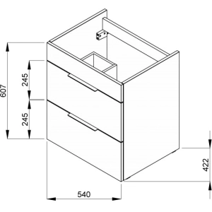 Mueble bajo lavabo Roca Suit 55