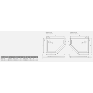 Plato de ducha Radaway Doros PT E SDRPT1080-01L