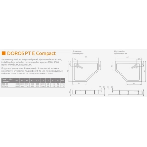 Plato de ducha Radaway Doros PT E Compact SDRPTP1080-05L