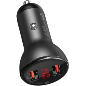 Cargador BASEUS Digital Display Dual SCP Quick Charger Car Charger 45W