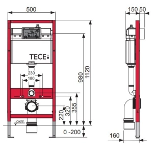 Instalación para inodoro Tece Base 9400006