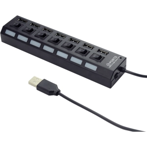 Lector de tarjetas/USB-concentrador Cablexpert UHB-U2P7-03