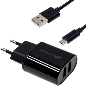 Cargador Grand-X CH-15 + microUSB