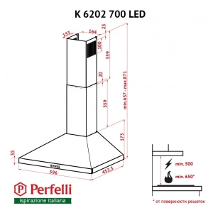 Capota Perfelli K 6202 BL 700 LED