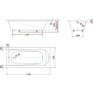 Bañera KO&PO 4001 170x70