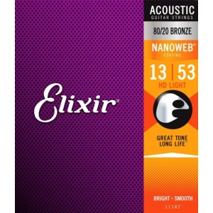 Cadenas Elixir Acoustic 80/20 Bronze NW HD Light 13-53