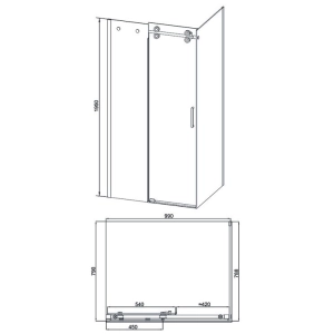 Cabina de ducha Q-tap Aries 100x80 CRM1018RC8