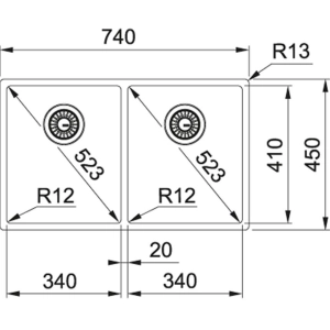 Franke Box BXX 220/120-34-34 127.0370.188