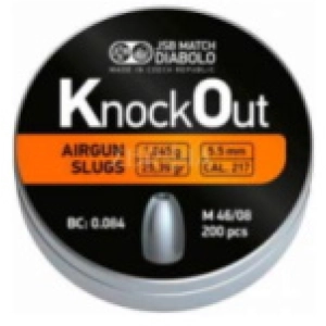 Balas y cartuchos JSB Knock Out Slugs .216 5.5 mm 1.645 g 200 pcs