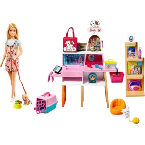 Muñeca Barbie Blonde and Pet Boutique Playset GRG90