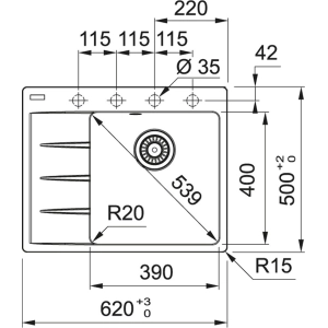 Franke Centro CNG 611-62 TL R 114.0630.453