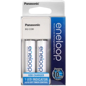 Cargador de batería Panasonic Compact Charger USB + Eneloop 2xAA 1900 mAh