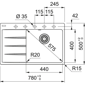 Franke Centro CNG 611-78 TL R 114.0630.469