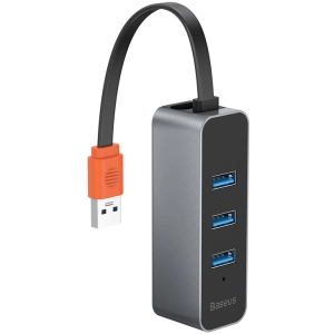 Lector de tarjetas/USB-hub BASEUS Steel Cannon USB A toUSB3,0x3 + RJ45 HUB