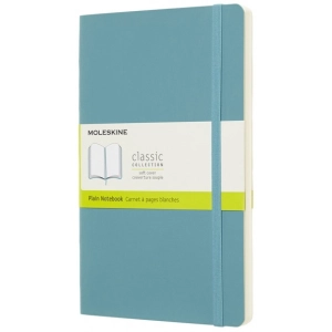 Bloc de notas Moleskine Plain Notebook Large Soft Ocean Blue