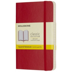 Bloc de notas Moleskine Squared Notebook Pocket Soft Red