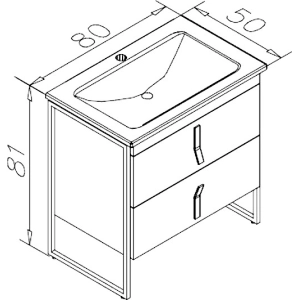 Mueble bajo lavabo Devit Art 80 0W20080W