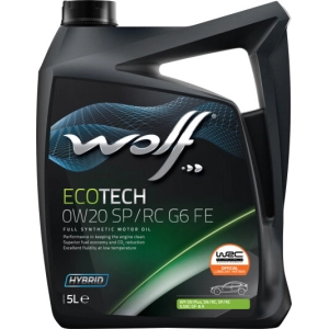 Aceite motor WOLF Ecotech 0W-20 SP/RC G6 FE 5L