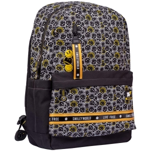 Mochila escolar Yes TS-56 Smiley World Black&Yellow