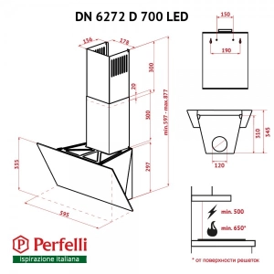 Capota Perfelli DN 6272 D 700 BL LED