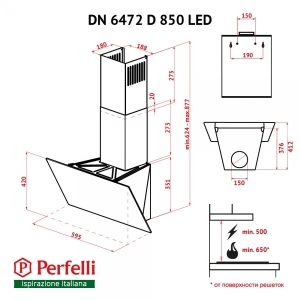 Capota Perfelli DN 6472 D 850 BL LED