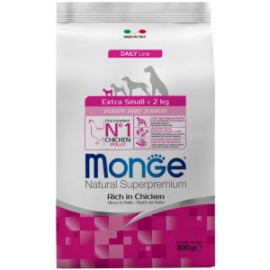 Comida para perros Monge Speciality Extra Small Puppy&Junior Chicken 0,8 kg