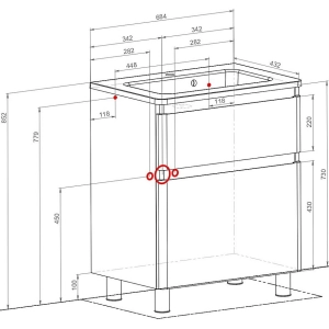 Mueble bajo lavabo Akva Rodos Aktsent 70 Alfa OP0002551