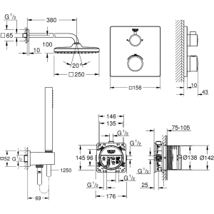 Grohe Grohtherm Cube 250 26415SC0