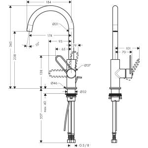 Axor Uno 38036000