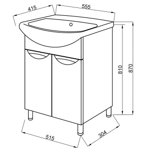 Mueble bajo lavabo DIOS Oskar 55 T-1 Izeo