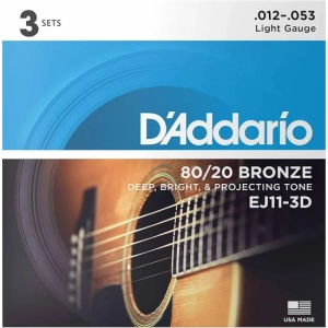 Cuerdas DAddario 80/20 Bronze 3D 12-53