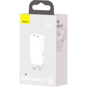 BASEUS GaN2 Lite Quick Charger 2xC 65W