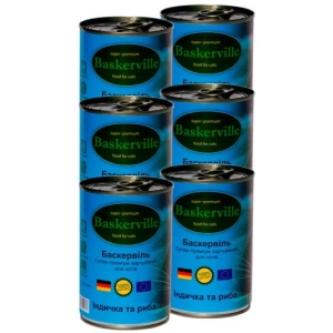 Comida para gatos Baskerville Cat Canned with Turkey/Fish 2,4 kg