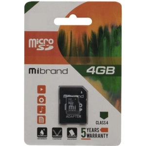 Tarjeta de memoria Mibrand microSDHC Class 4 + Adapter