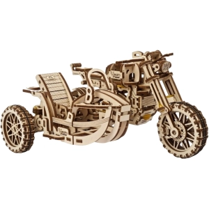 Rompecabezas 3D UGears Motorcycle Scramber with Sidecar 70137