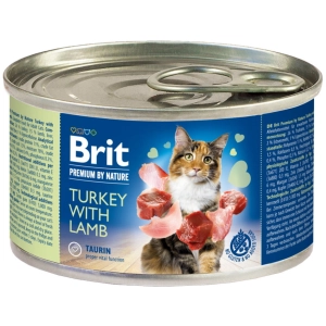 Comida para gatos Brit Premium Canned Turkey with Lamb 0,2 kg