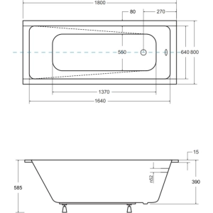 Besco Modern Slim 180x80 WAM-180-SL