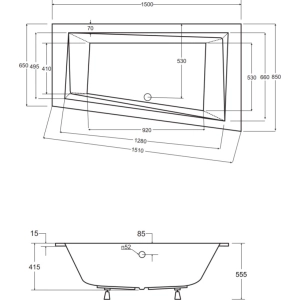 Besco Intima Slim 150x85 WAIT-150-SP