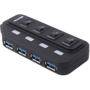 Lector de tarjetas / USB-concentrador Maxxter HU2A-4P-AC-02