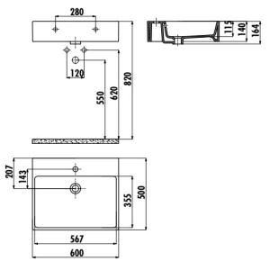 Lavabo Creavit Next NX260-00CB00E-0000