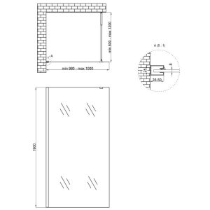 Q-tap Walk-In Standard CRM209.C8 100x120