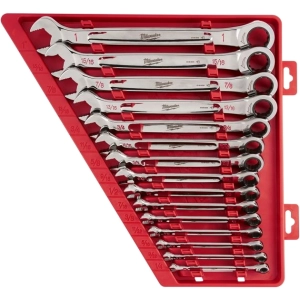 Juego de herramientas Milwaukee MAX BITE ratcheting imperial combination spanner set 15 pc (49324649